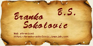 Branko Sokolović vizit kartica